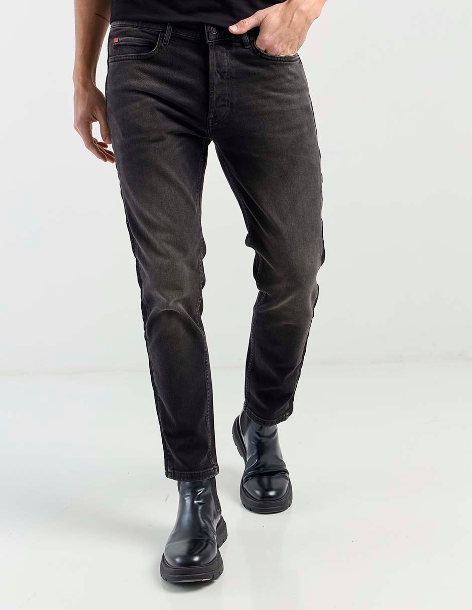 Jeans straight deslavado para hombre