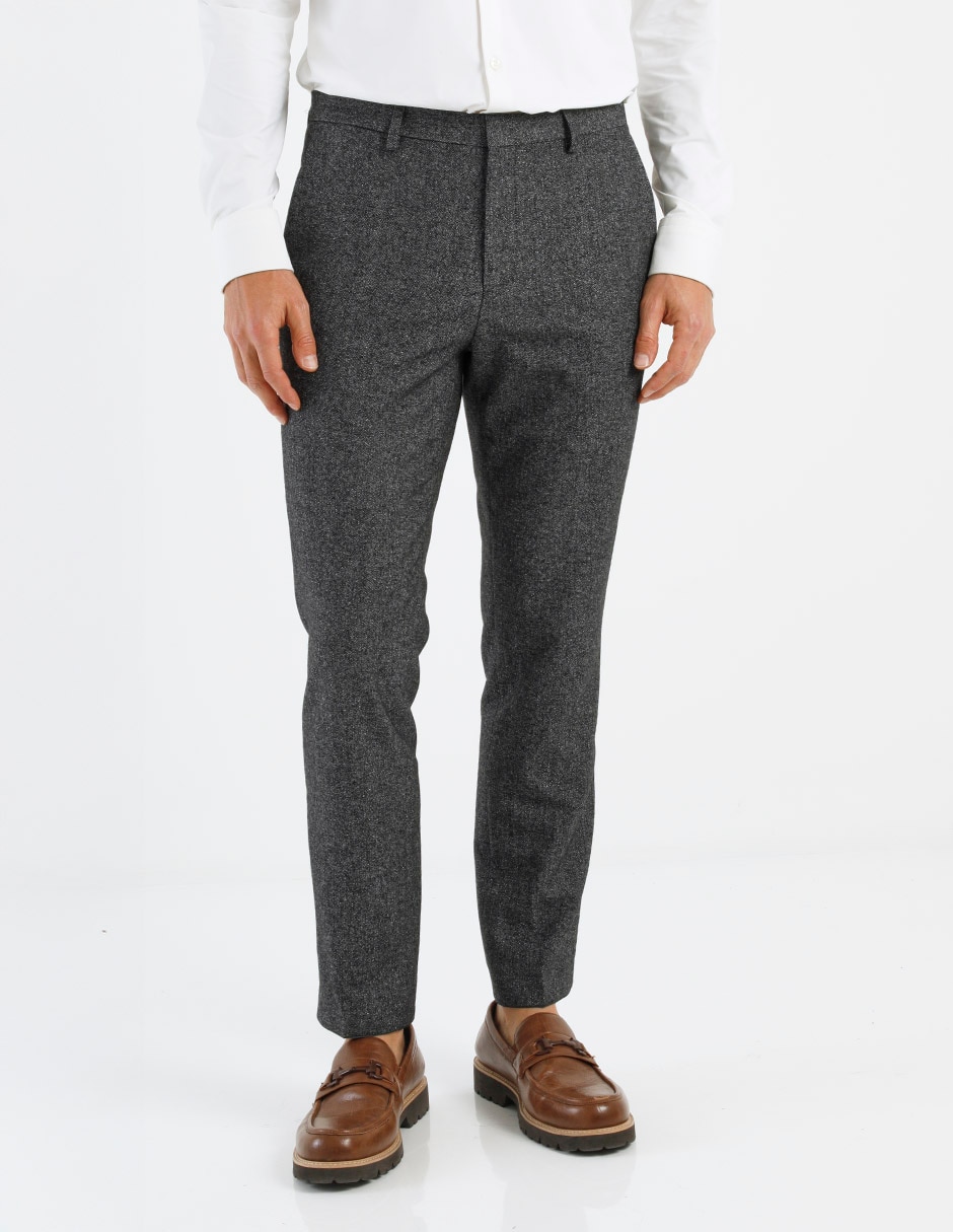 Pantalón de vestir slim de lana para hombre Pantalón de vestir slim de lana para hombre