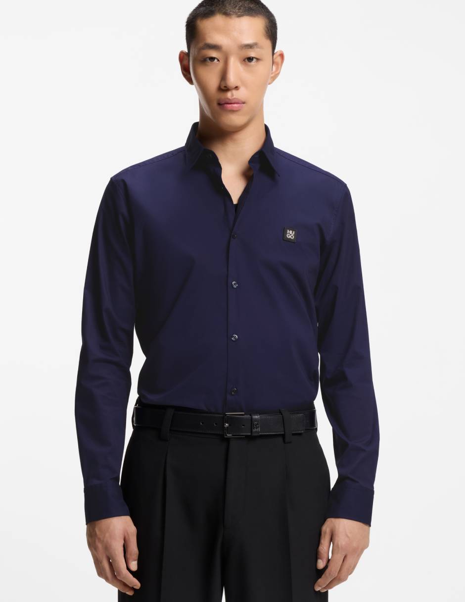 Camisa casual de algodón manga larga para hombre