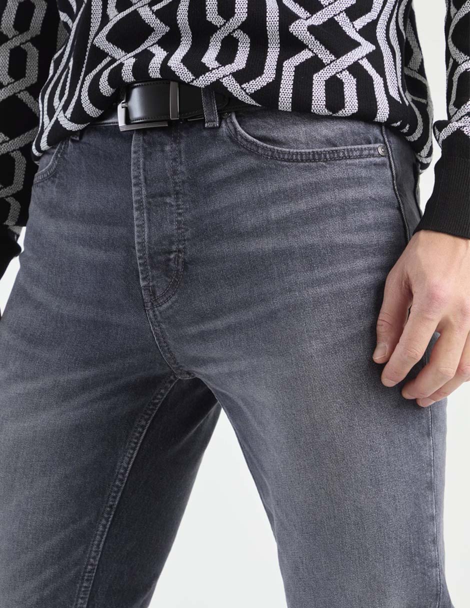 Jeans straight Hugo lavado obscuro para hombre