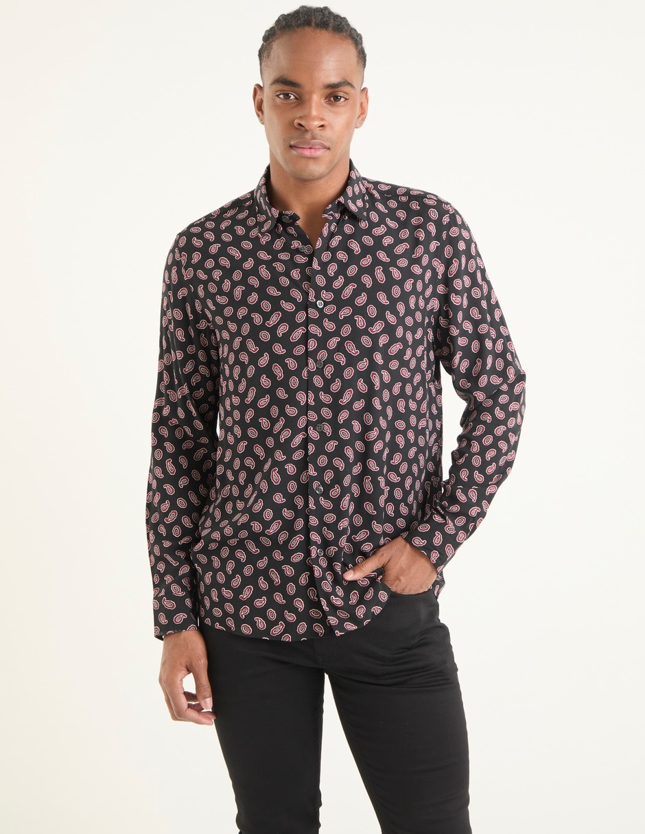 Camisa casual Hugo manga larga para hombre