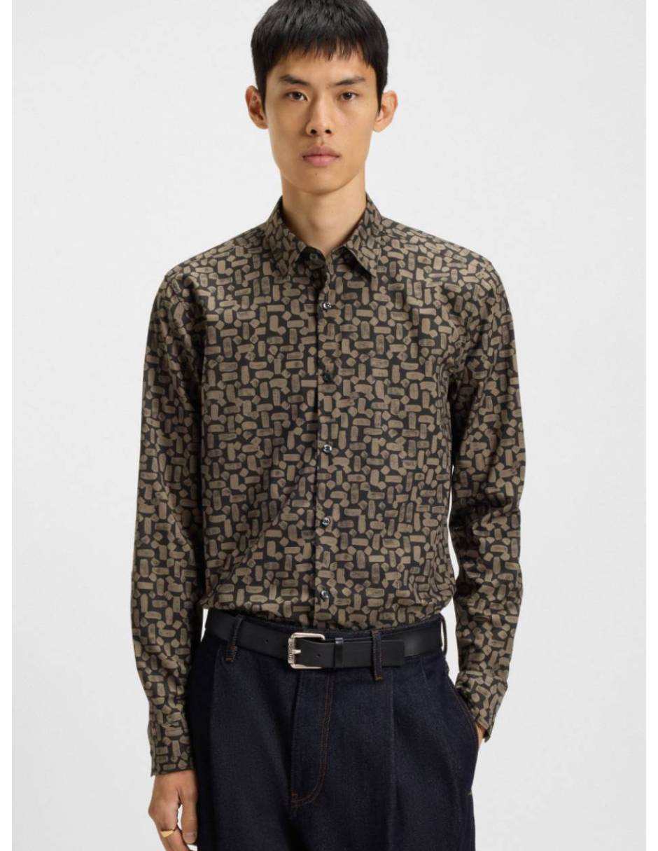 Camisa casual de algodón manga larga para hombre Camisa casual de algodón manga larga para hombre