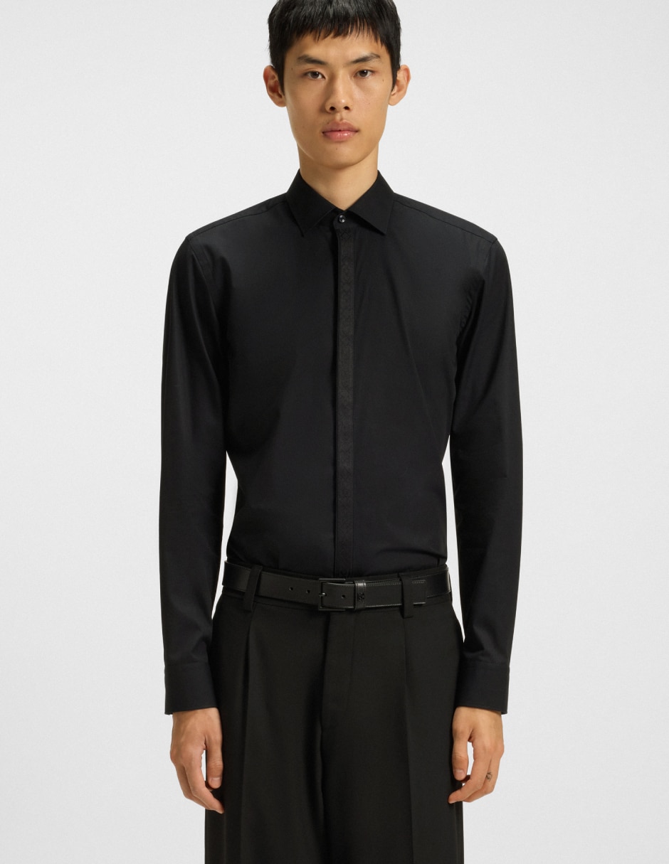 Camisa casual de algodón manga larga para hombre