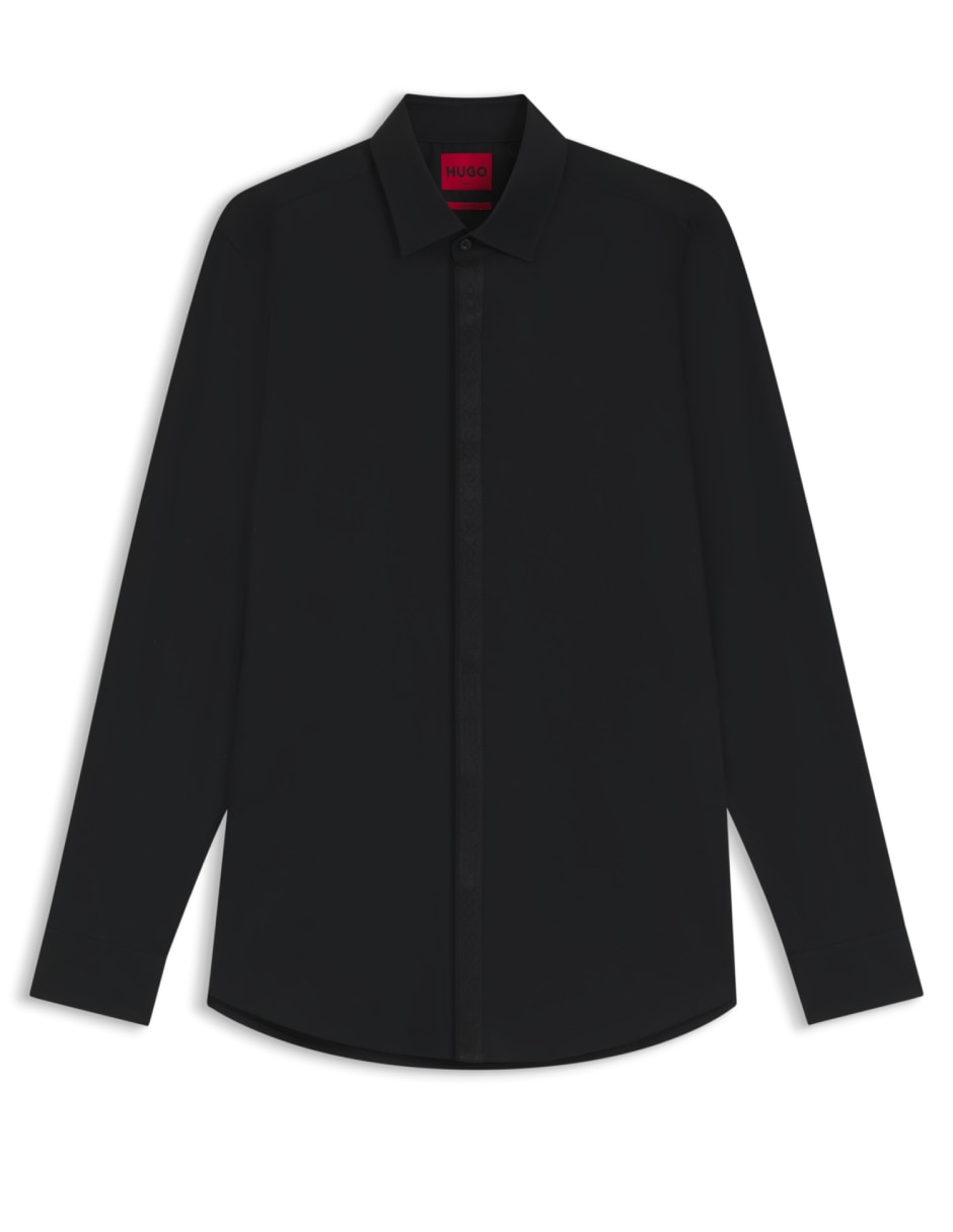 Camisa casual Hugo de algodón manga larga para hombre