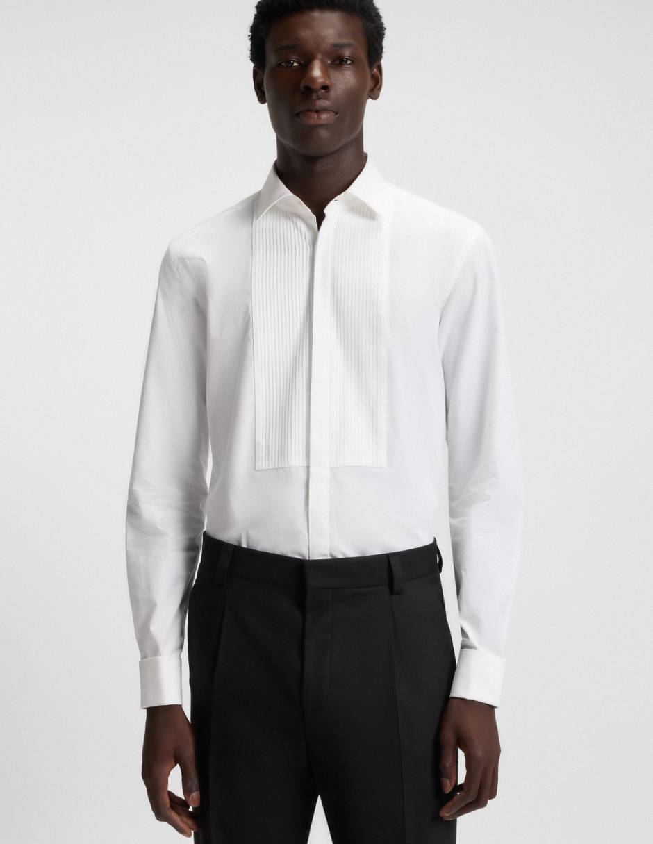 Camisa de vestir Hugo de algodón manga larga para hombre