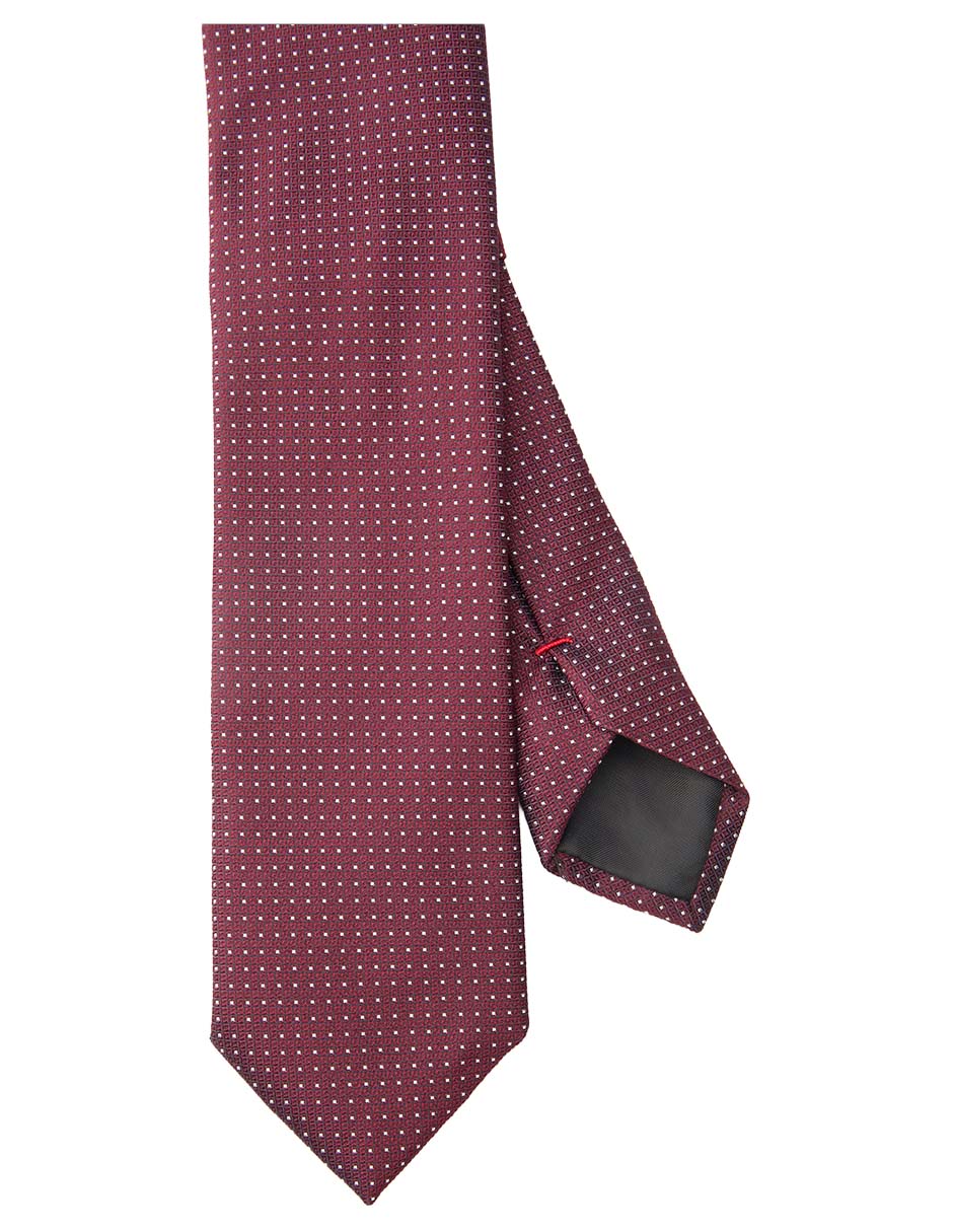 Corbata slim de seda estampado microprint para hombre