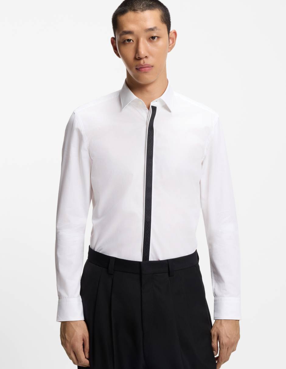 Camisa casual de algodón manga larga para hombre Camisa casual de algodón manga larga para hombre
