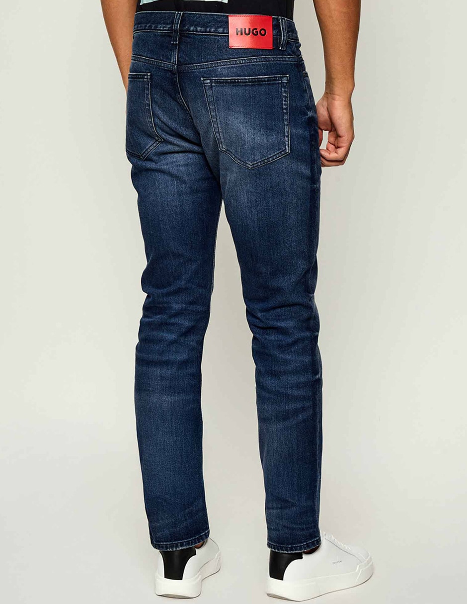 Jeans slim lavado stone wash para hombre 4