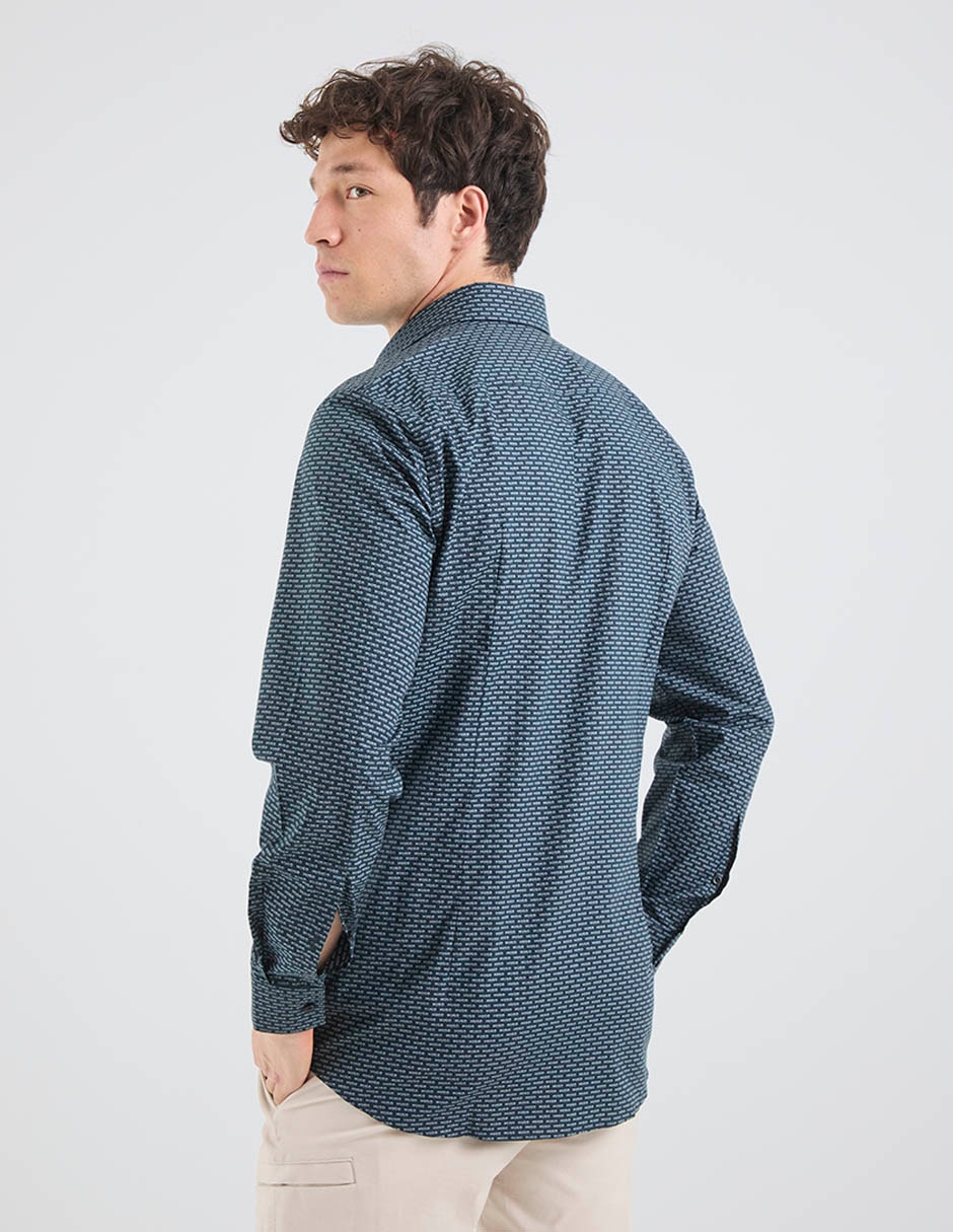 Camisa casual hugo de algodón manga larga para hombre