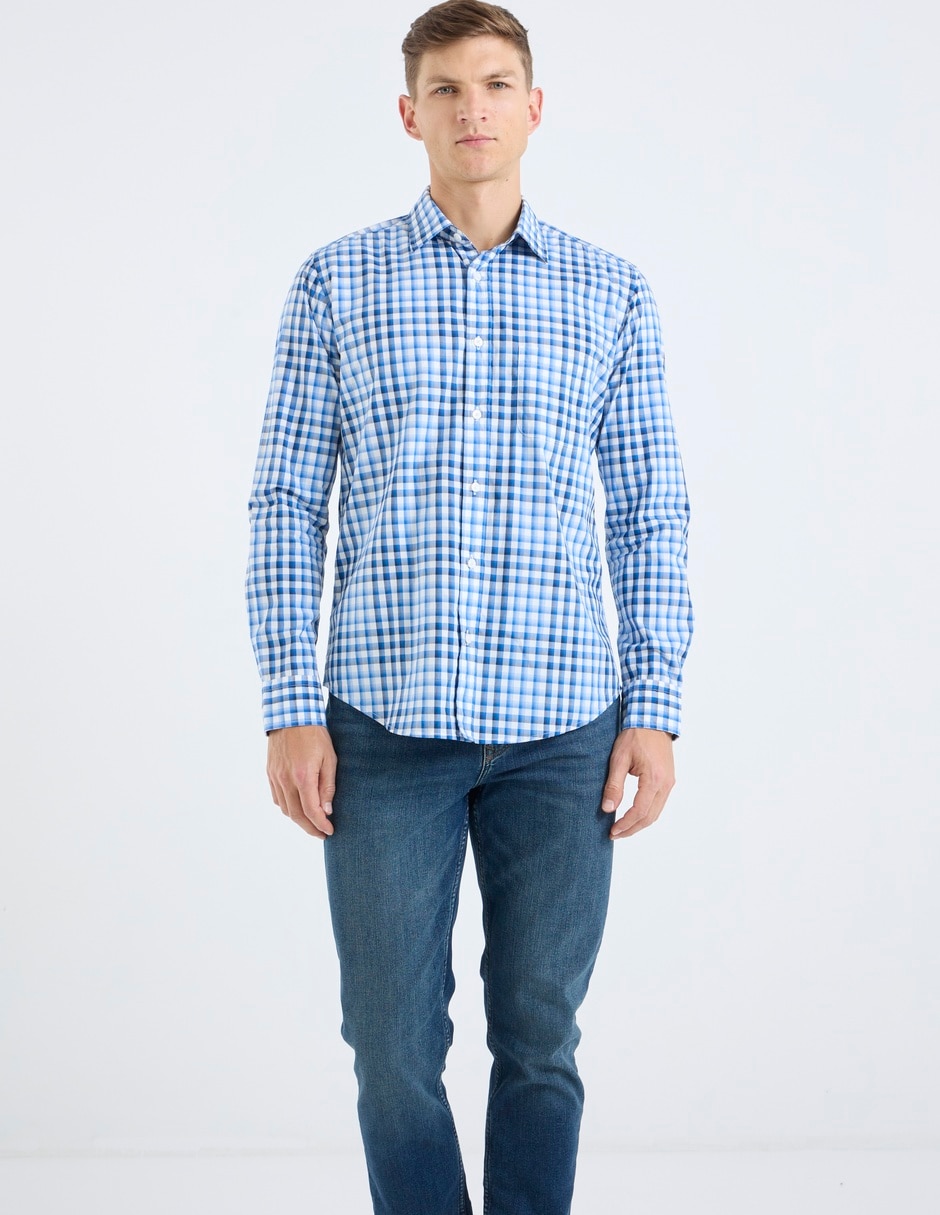 Camisa casual de algodón manga larga para hombre Camisa casual de algodón manga larga para hombre