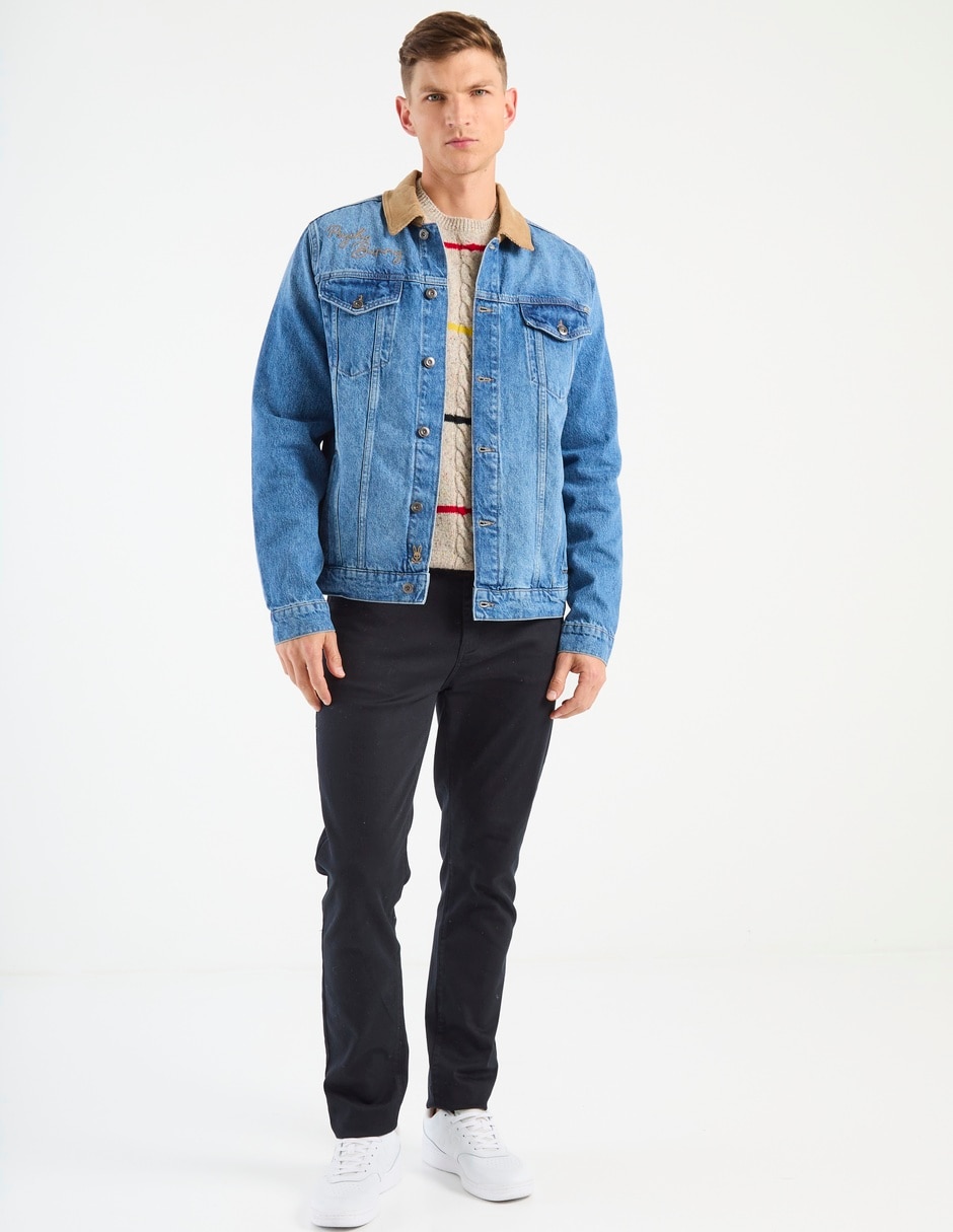 Chamarra denim Psycho Bunny de mezclilla con bolsillos para hombre