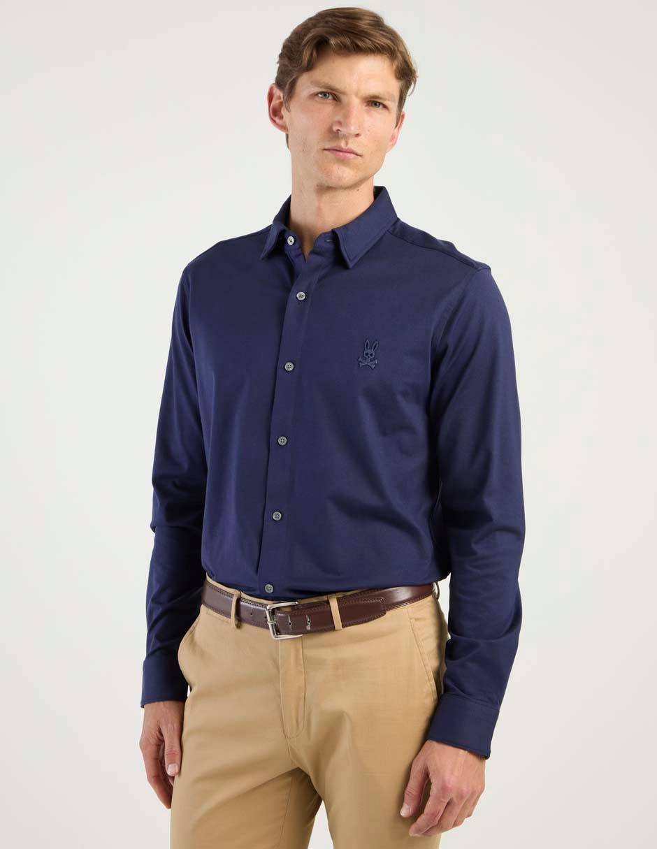 Camisa casual de algodón manga larga para hombre Camisa casual de algodón manga larga para hombre