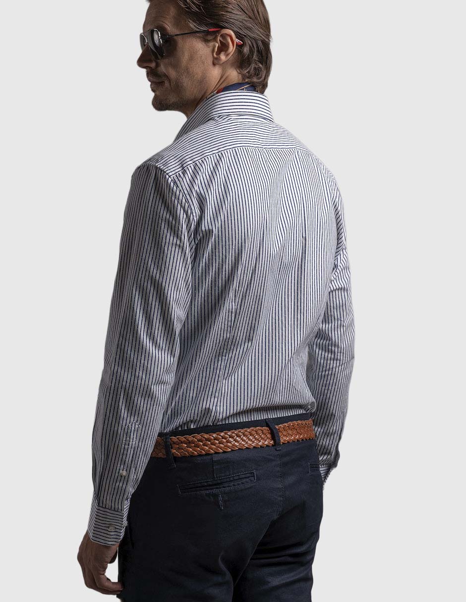 Camisa casual de algodón manga larga para hombre 6