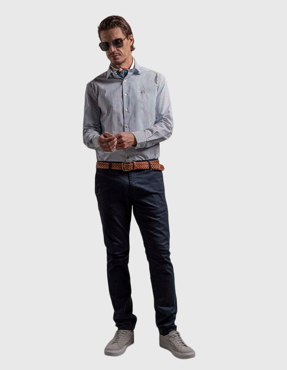 Camisa casual de algodón manga larga para hombre 7