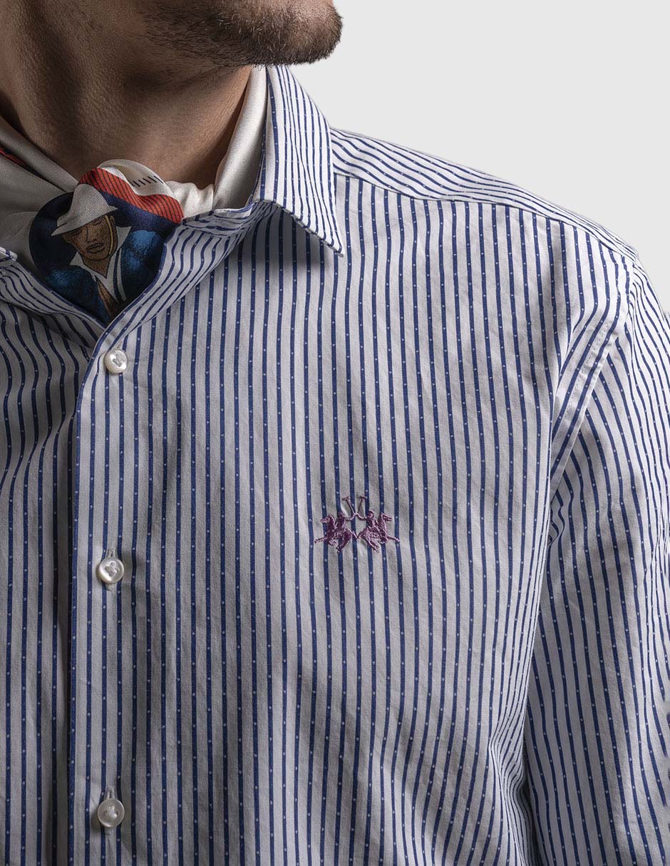 Camisa casual de algodón manga larga para hombre 8