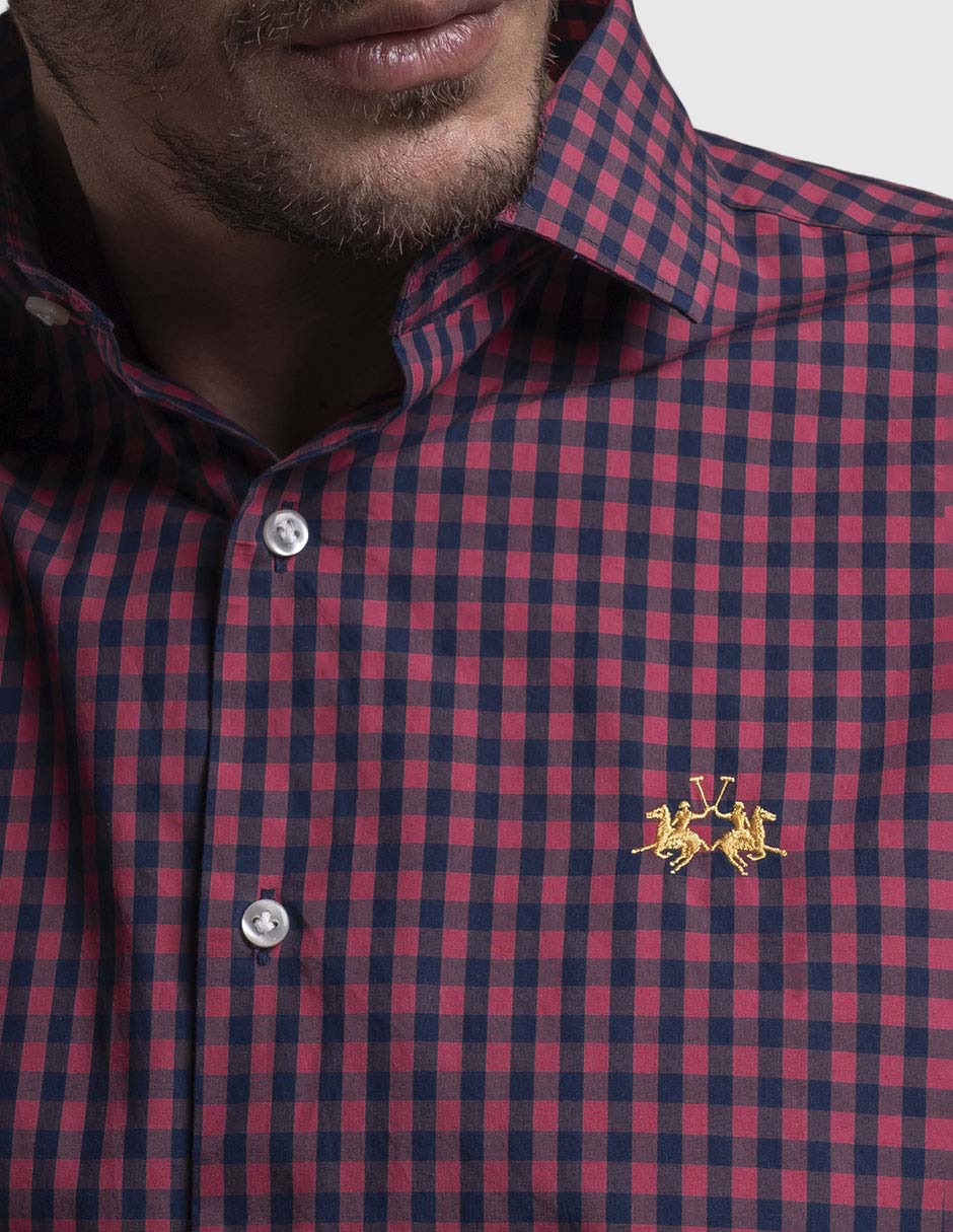 Camisa casual La Martina de algodón manga larga para hombre