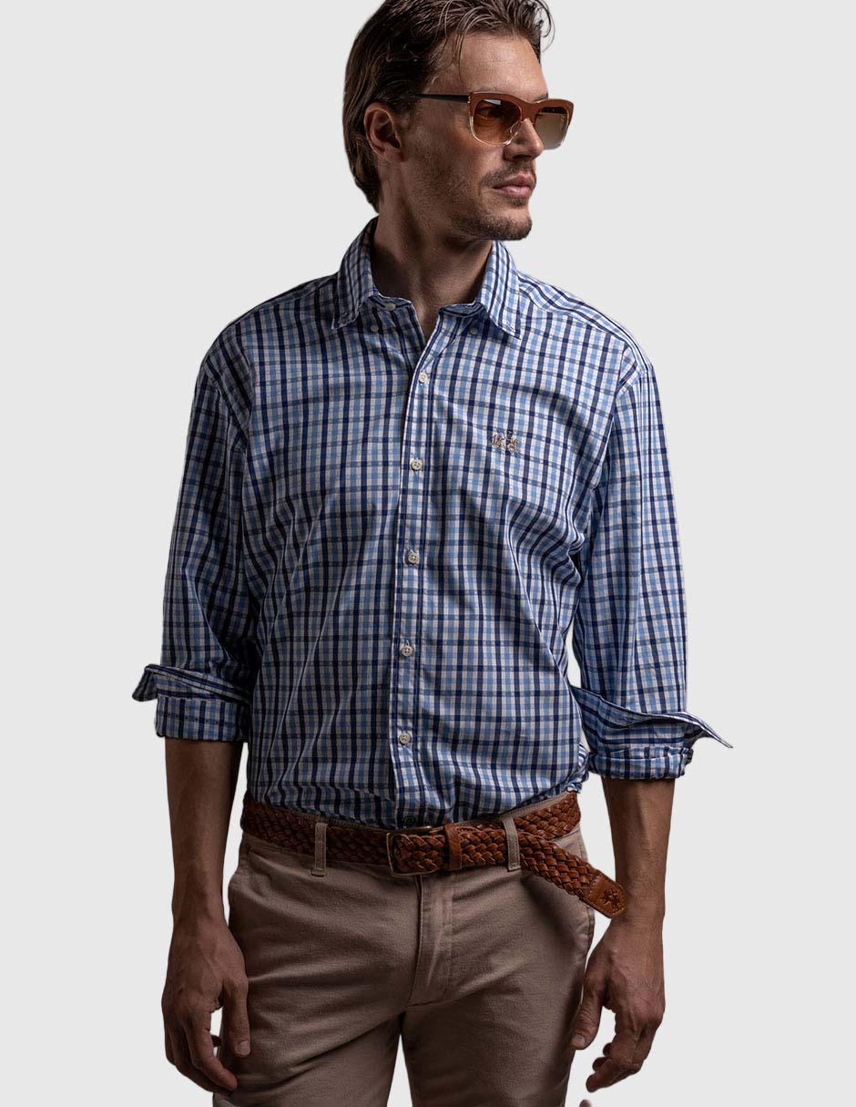 Camisa casual de algodón manga larga para hombre Camisa casual de algodón manga larga para hombre