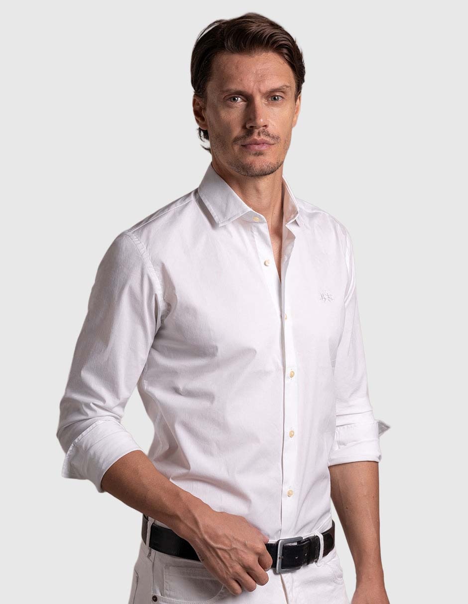 Camisa business casual de algodón manga larga para hombre Camisa business casual de algodón manga larga para hombre