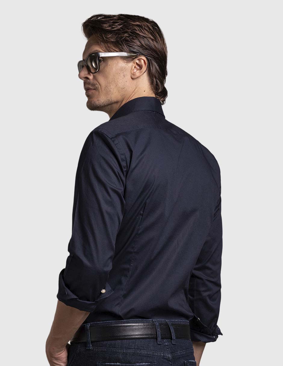 Camisa business casual de algodón manga larga para hombre 5