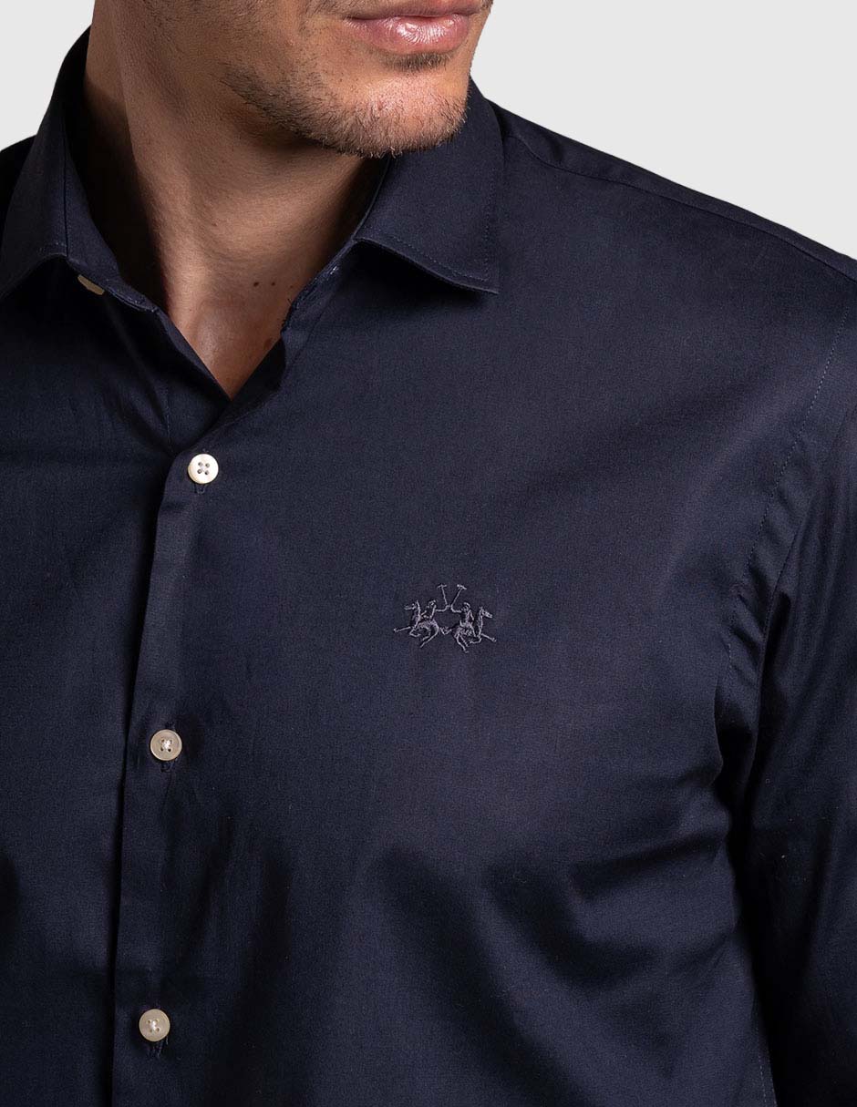 Camisa business casual de algodón manga larga para hombre 4