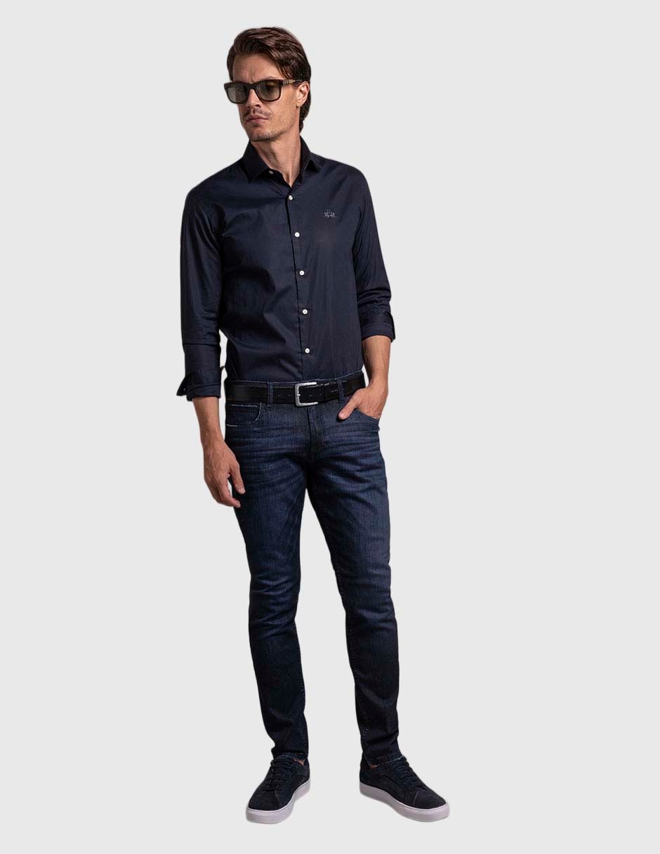 Camisa business casual de algodón manga larga para hombre 2