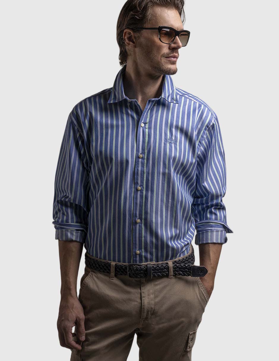 Camisa casual manga larga para hombre 1