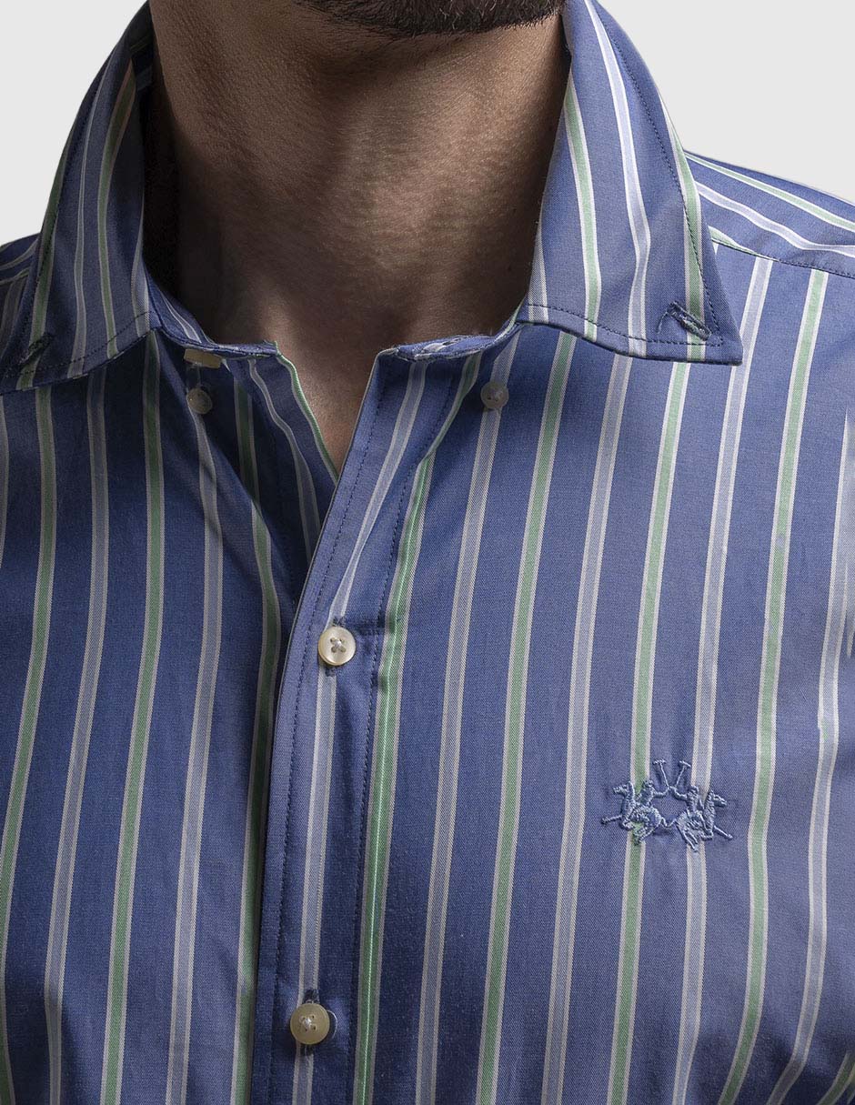 Camisa casual manga larga para hombre 7