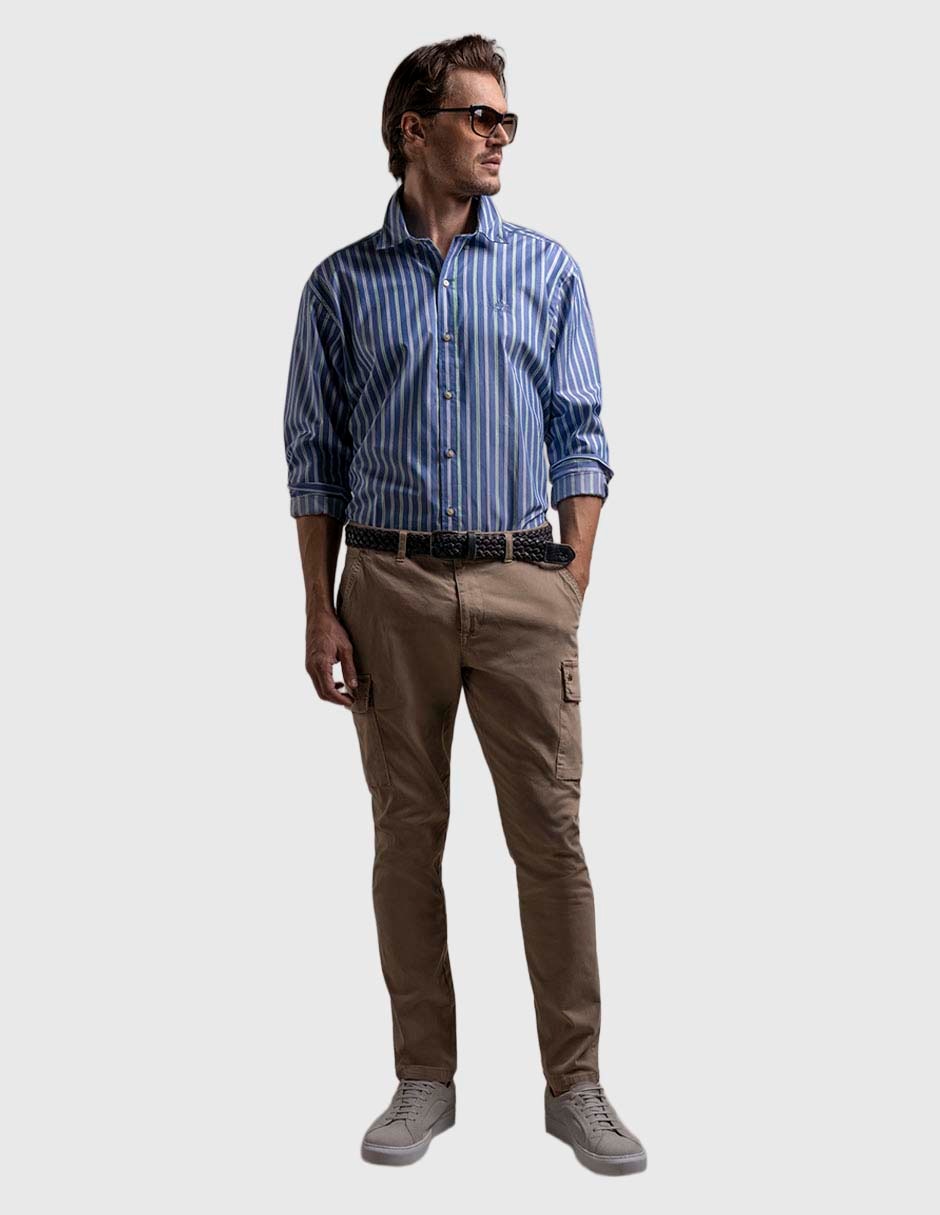 Camisa casual manga larga para hombre 8
