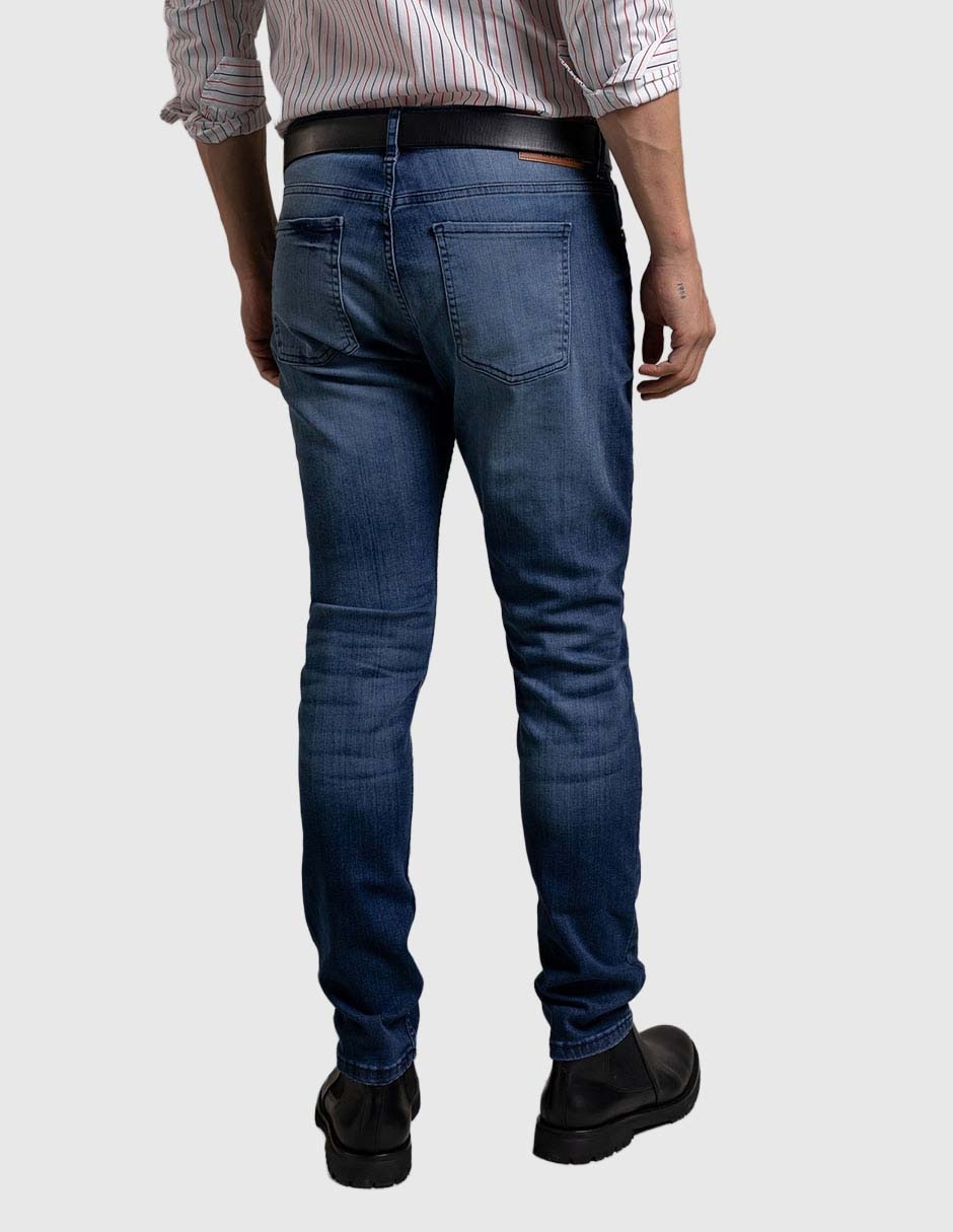 Jeans skinny deslavado para hombre 6