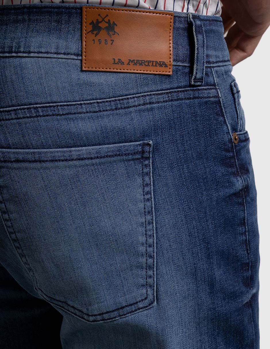 Jeans skinny deslavado para hombre 7