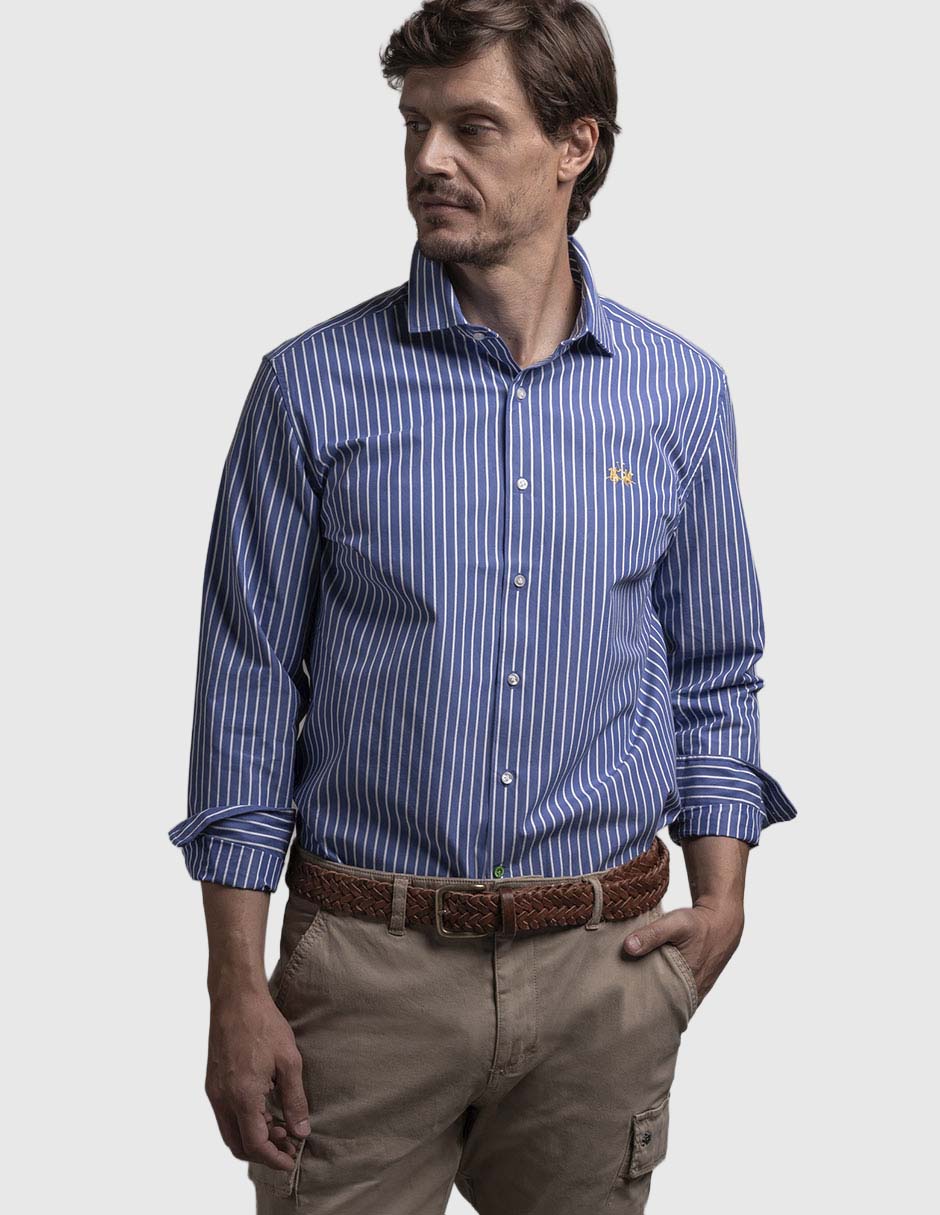 Camisa business casual de algodón manga larga para hombre 1