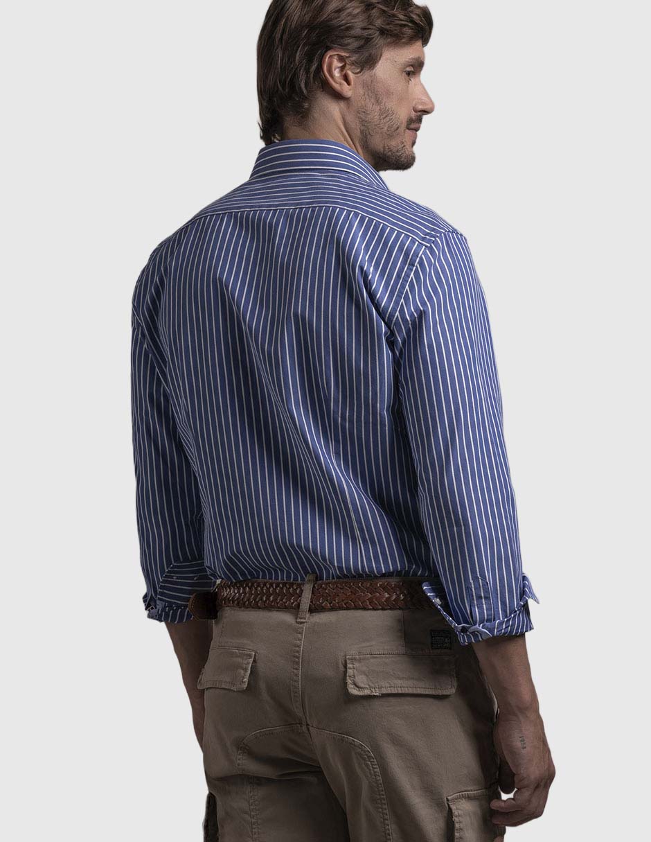 Camisa business casual de algodón manga larga para hombre 6