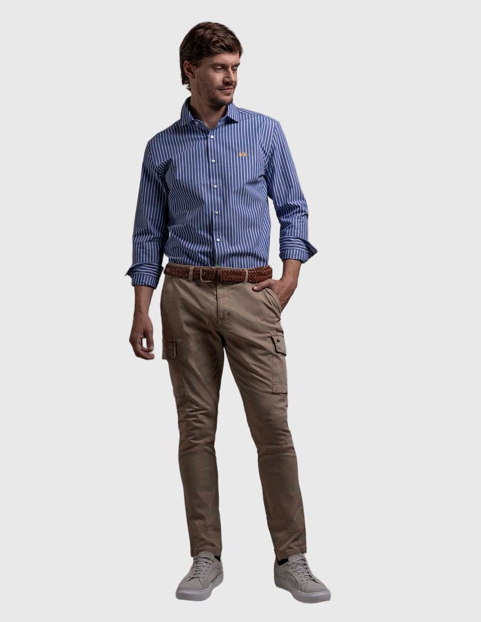 Camisa business casual de algodón manga larga para hombre 7