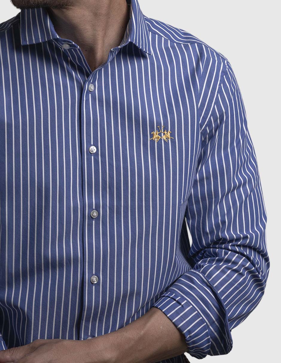 Camisa business casual de algodón manga larga para hombre 8
