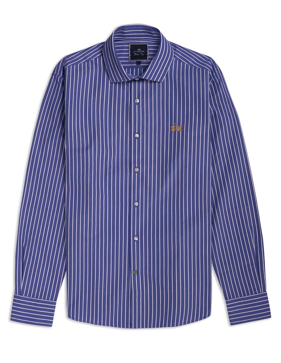 Camisa business casual de algodón manga larga para hombre 9
