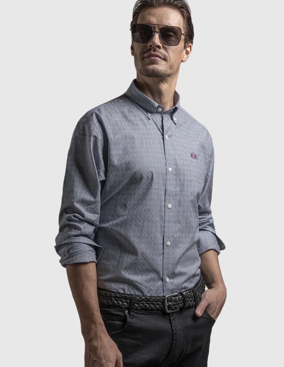 Camisa casual de algodón manga larga para hombre 1