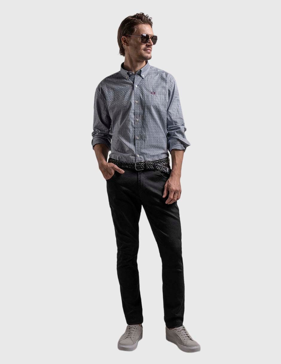 Camisa casual de algodón manga larga para hombre 7