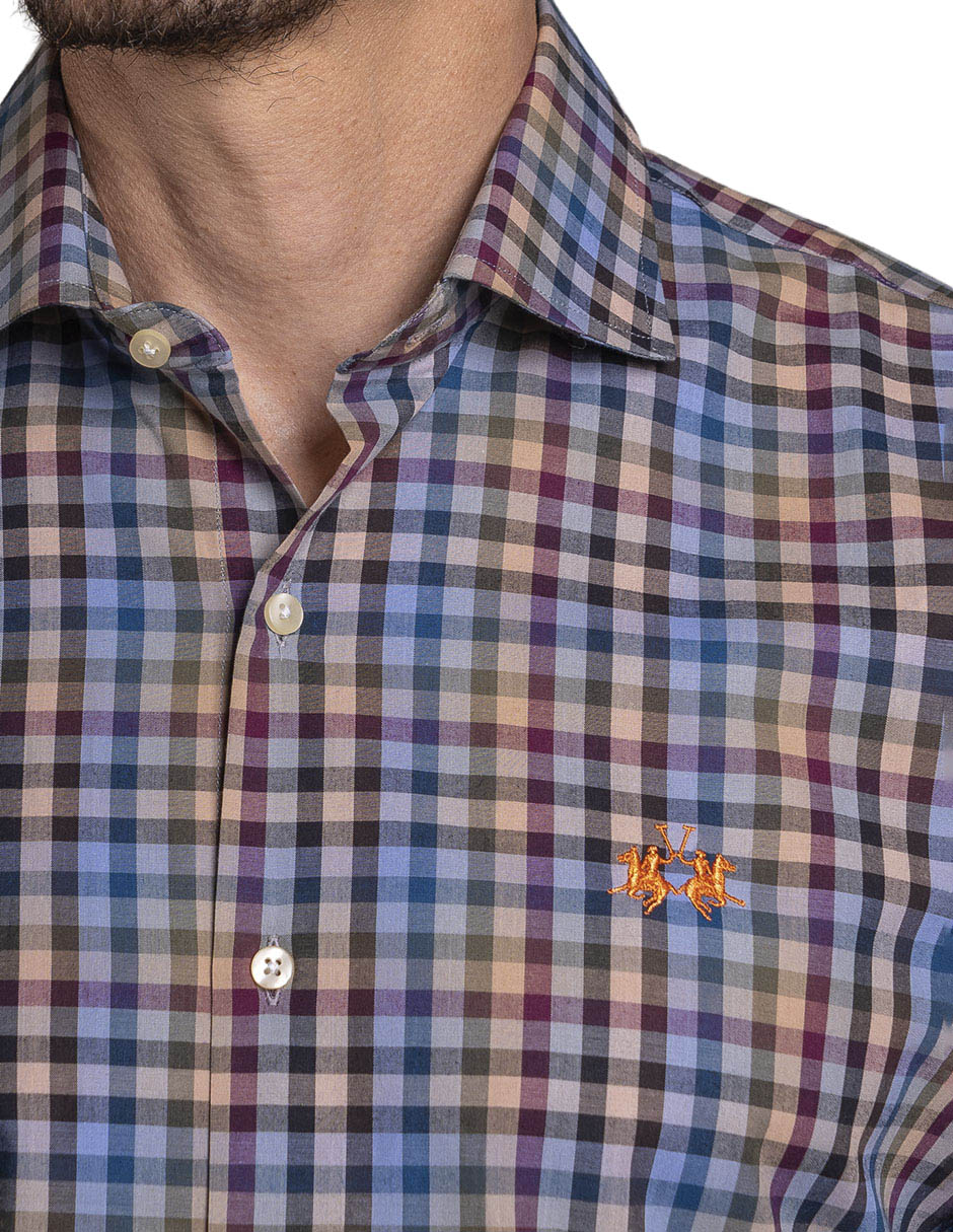 Camisa casual manga larga para hombre