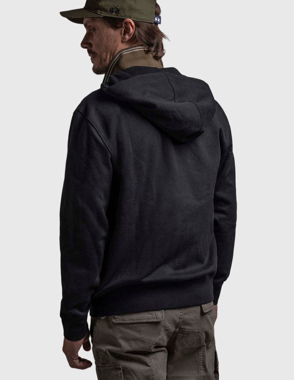 Chamarra casual capucha y bolsa para hombre 3