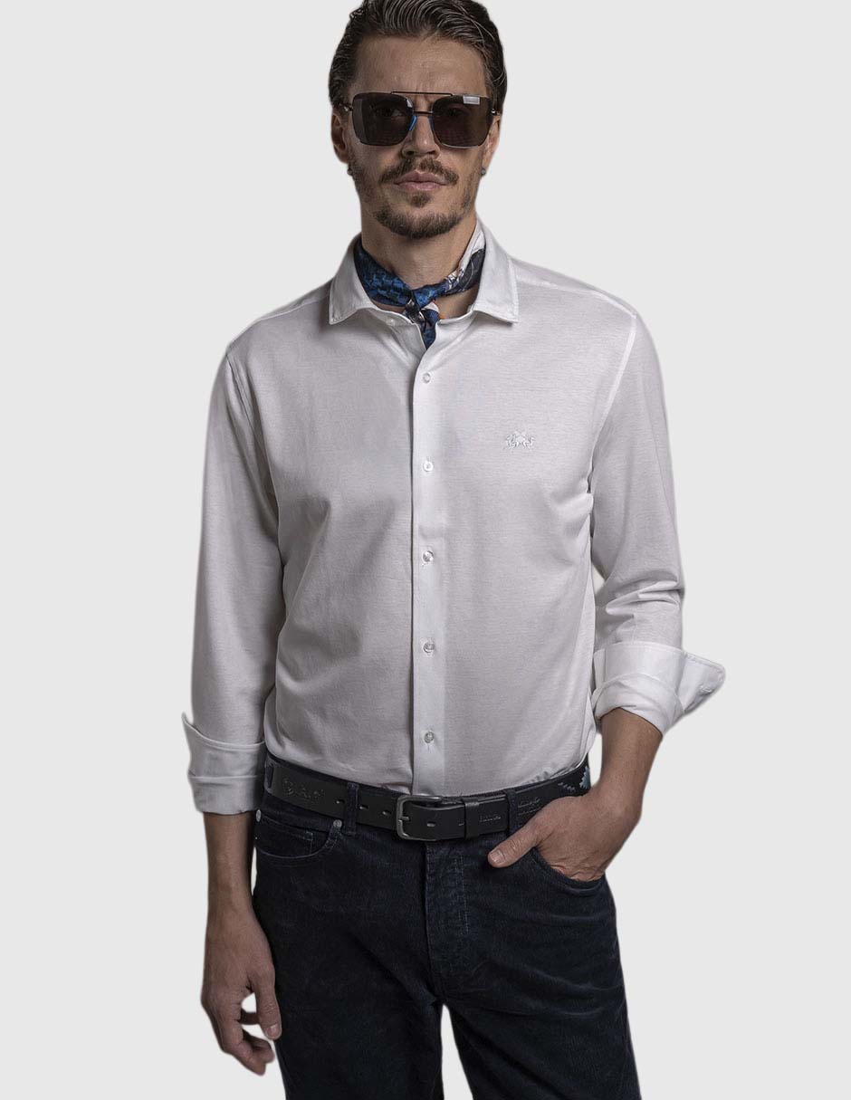 Camisa business casual de algodón manga larga para hombre Camisa business casual de algodón manga larga para hombre