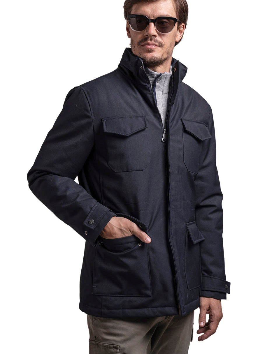 Chamarra casual con bolsillos para hombre 1