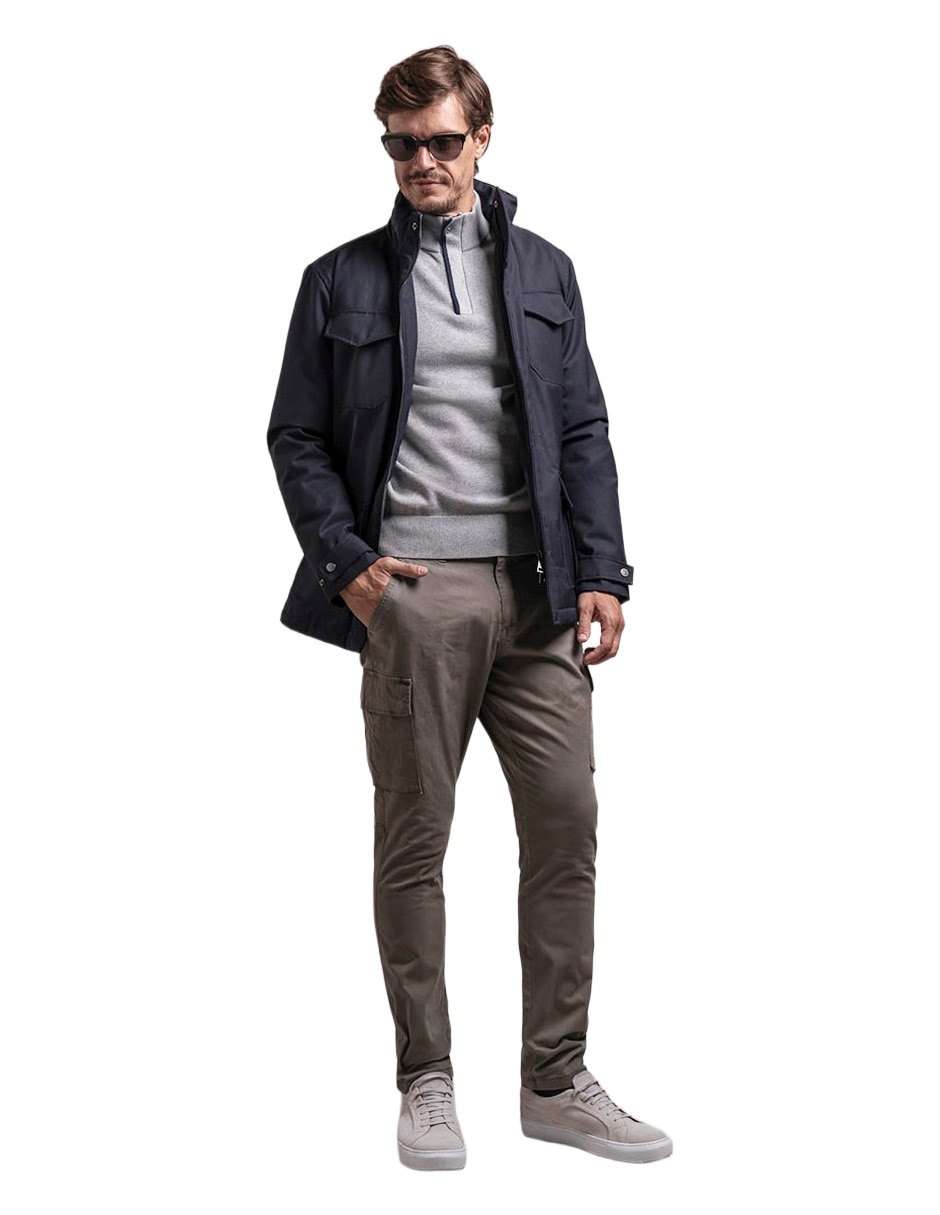 Chamarra casual con bolsillos para hombre 7