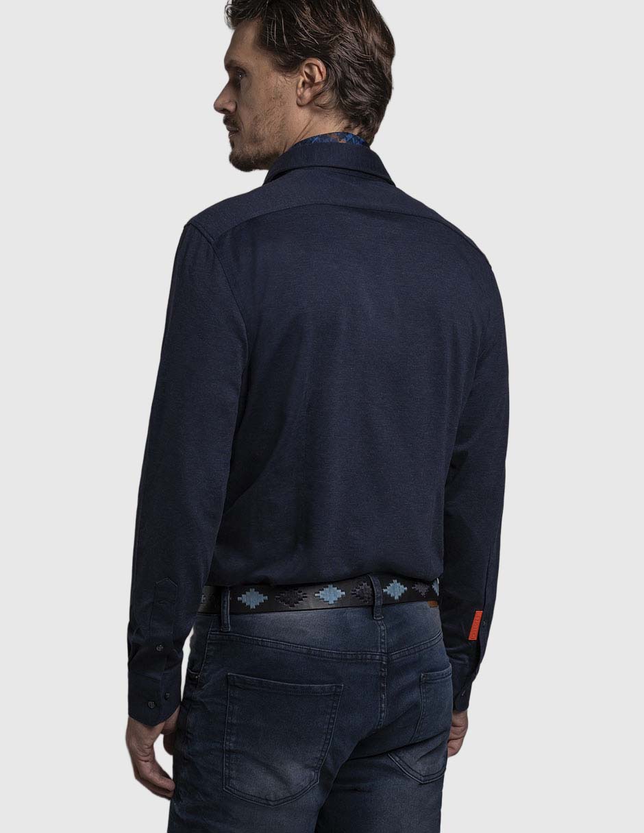 Camisa business casual La Martina de algodón manga larga para hombre