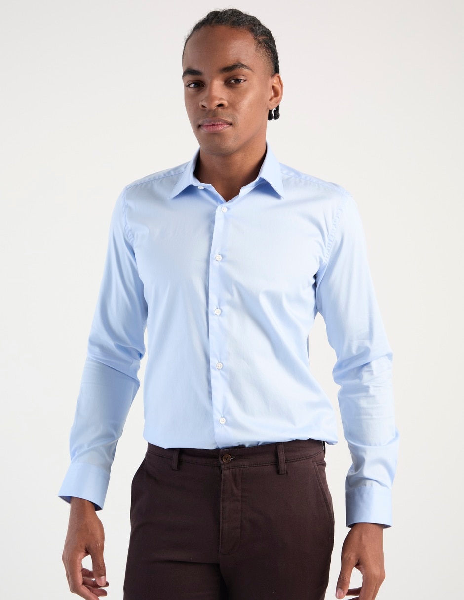 Camisa de vestir de algodón manga larga para hombre Camisa de vestir de algodón manga larga para hombre