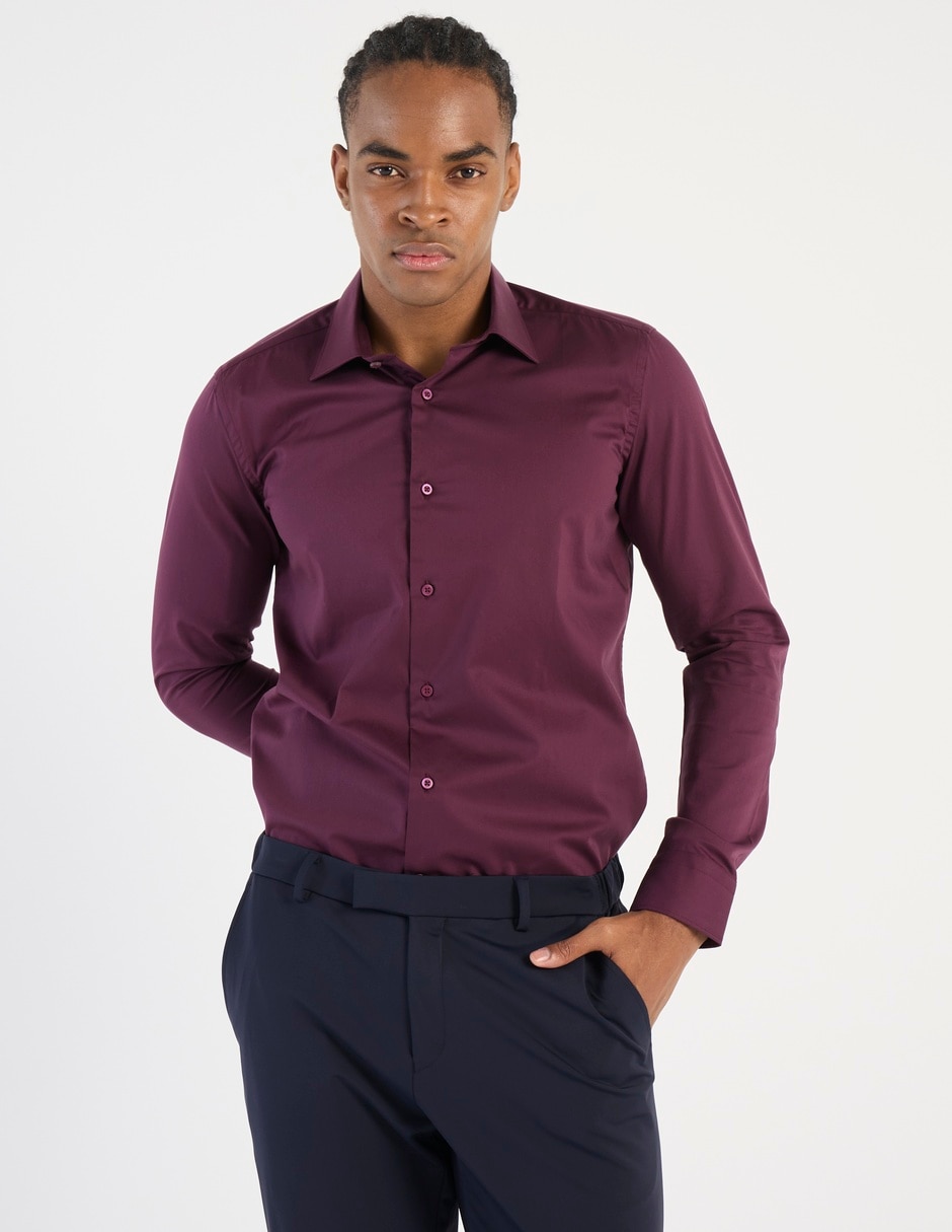 Camisa formal de algodón manga larga para hombre Camisa formal de algodón manga larga para hombre