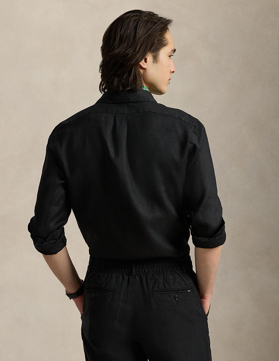 Camisa casual Polo Rl de algodón manga larga para hombre 2