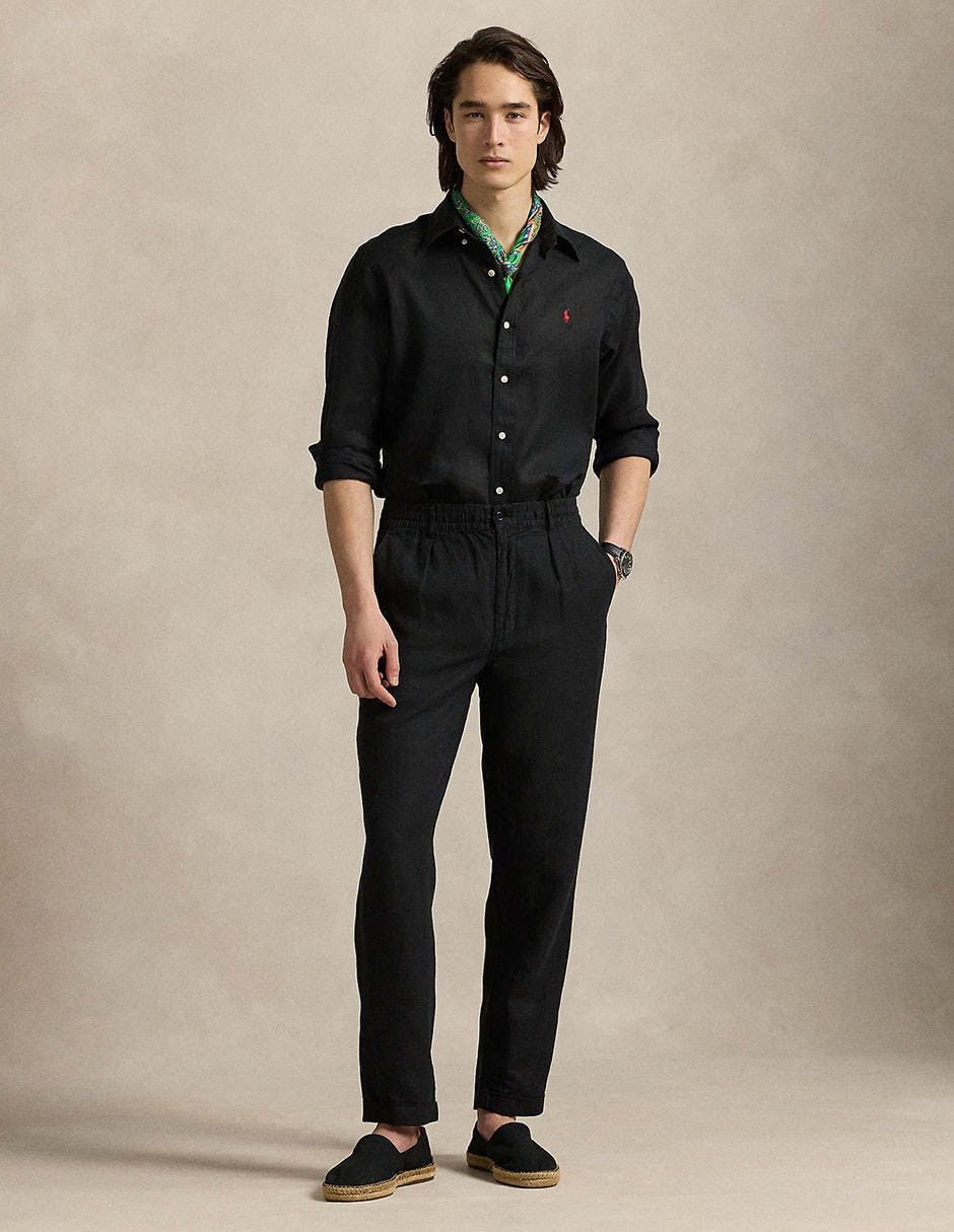 Camisa casual Polo Rl de algodón manga larga para hombre 3