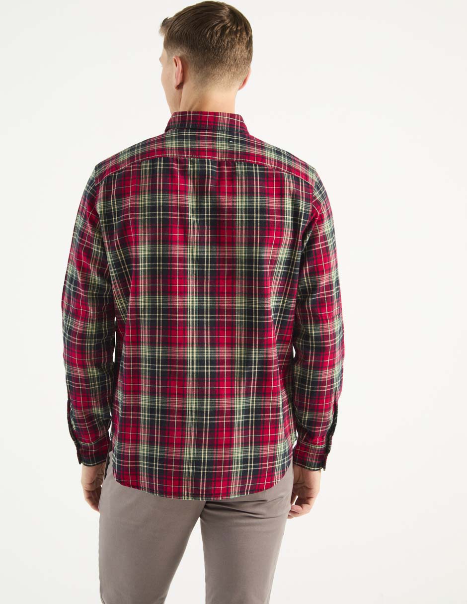 Camisa casual de algodón manga larga para hombre