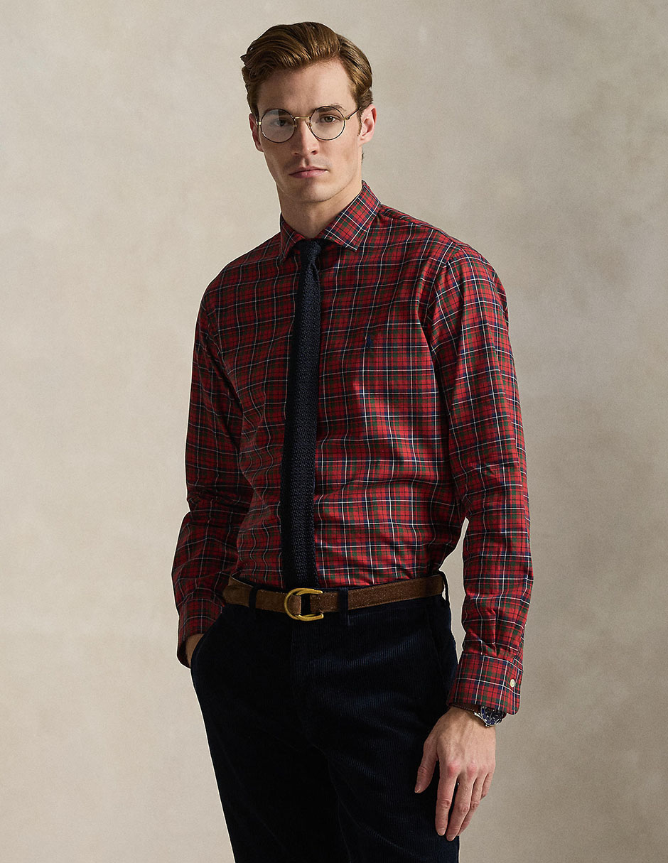Camisa casual Polo Rl de algodón manga larga para hombre Camisa casual Polo Rl de algodón manga larga para hombre