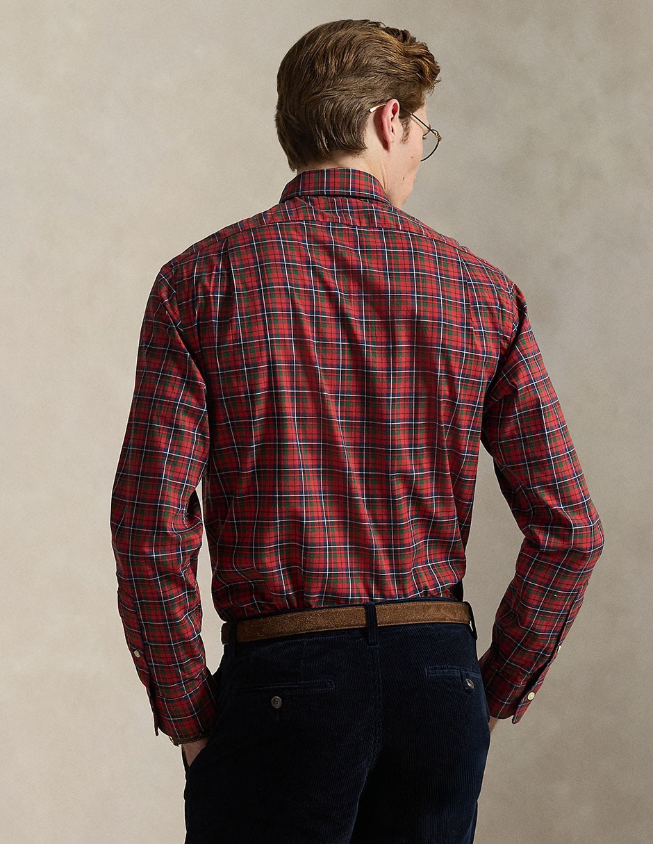 Camisa casual Polo Rl de algodón manga larga para hombre 2